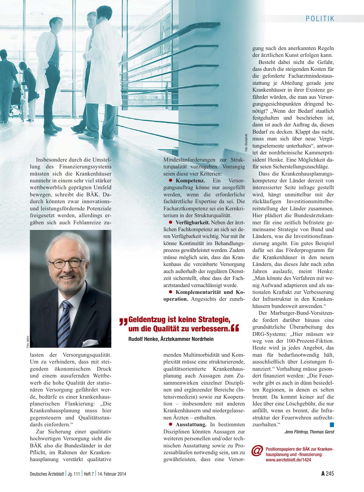 Vorschauseite 3: Krankenhäuser: Qualität im Fokus