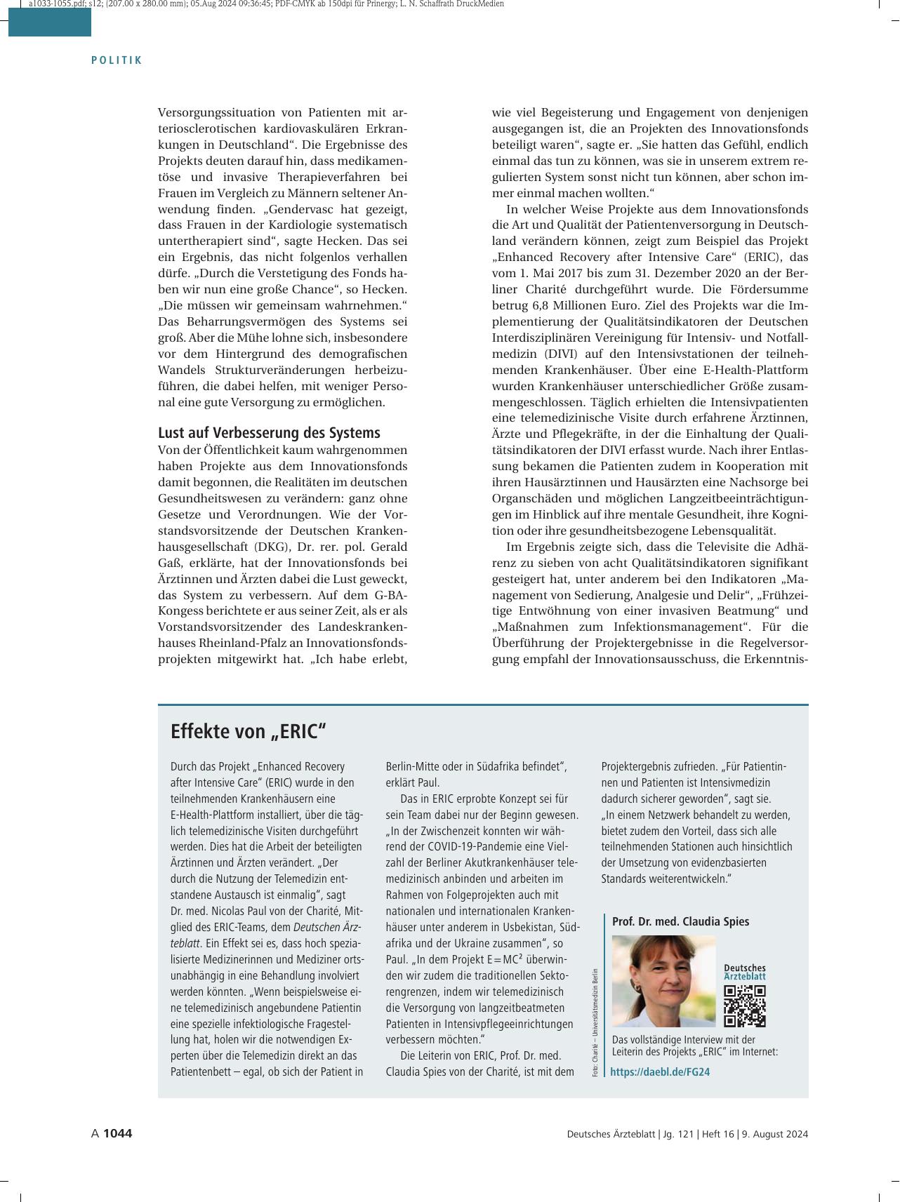 Vorschauseite 3: Innovationsfonds: Neue Ideen verändern die Patientenversorgung