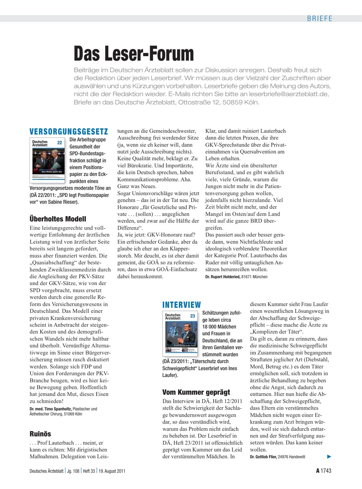 Vorschauseite 1: Interview: Vom Kummer geprägt