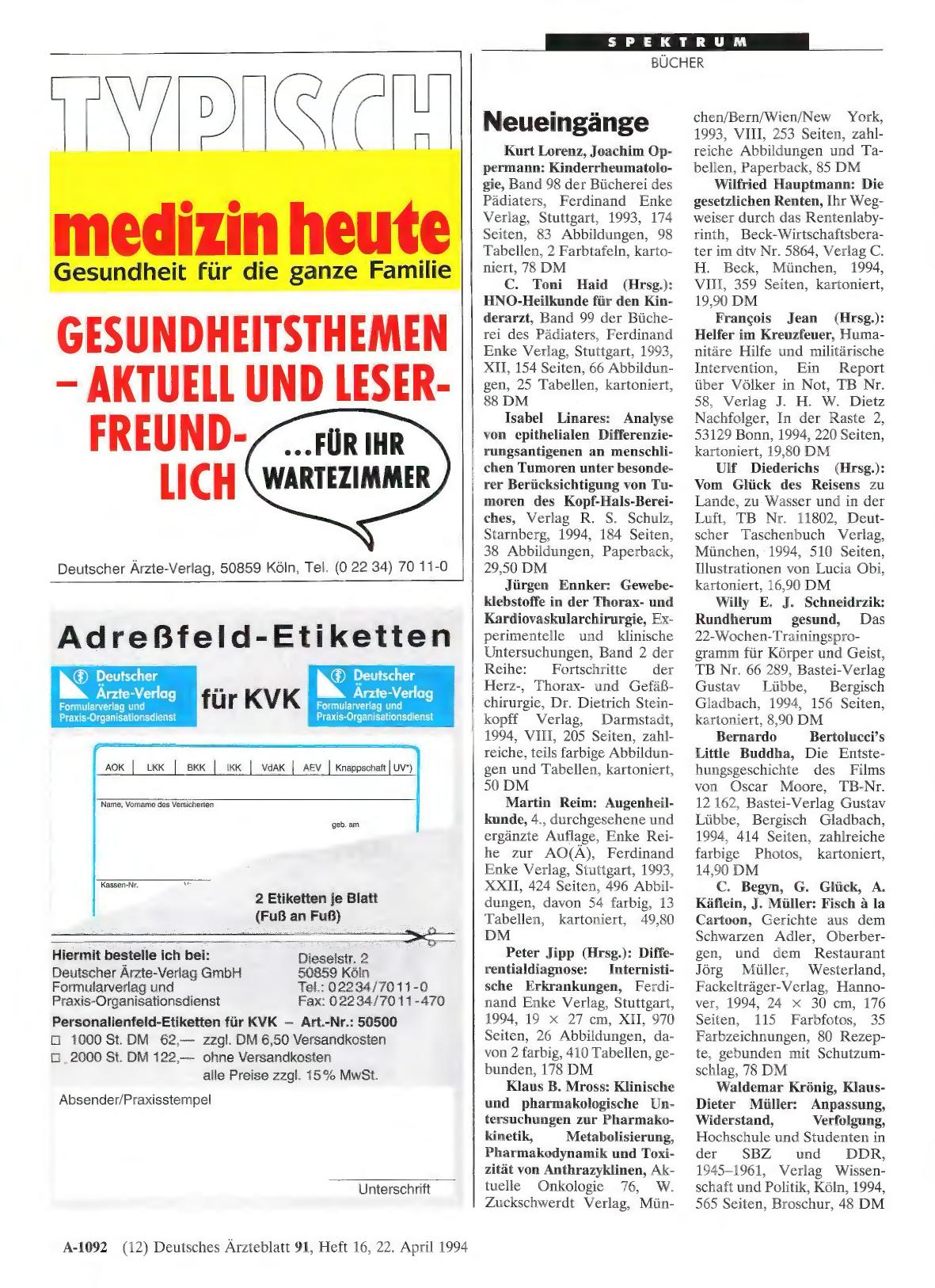 Vorschauseite 1: Neueingänge
