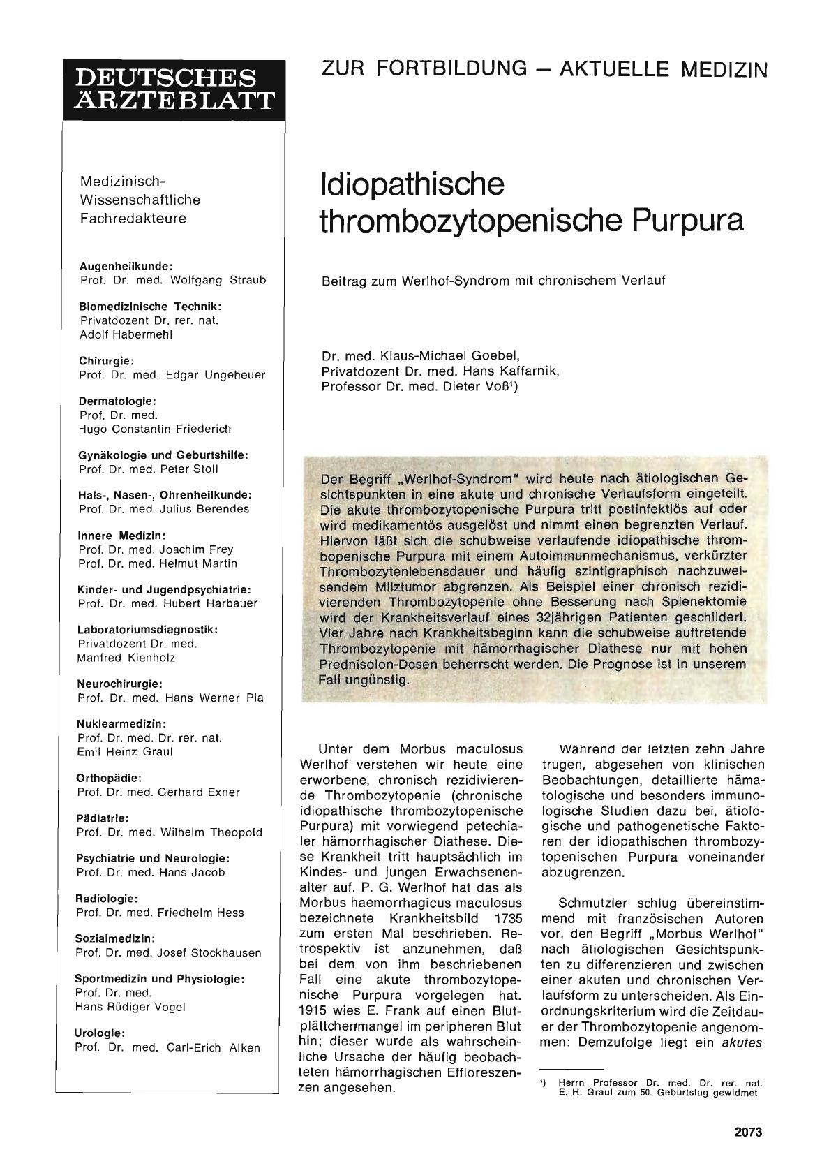 Vorschauseite 1: ldiopathische thrombozytopenische Purpura