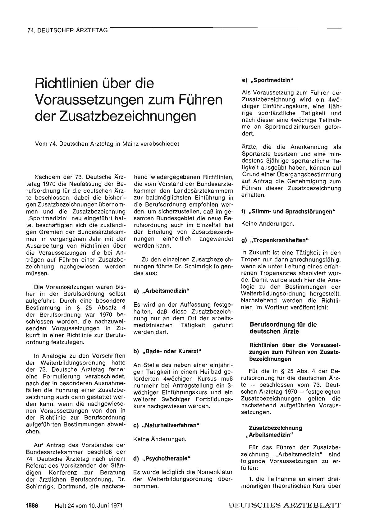 Vorschauseite 1: Richtlinien über die Voraussetzungen zum Führen der Zusatzbezeichnungen