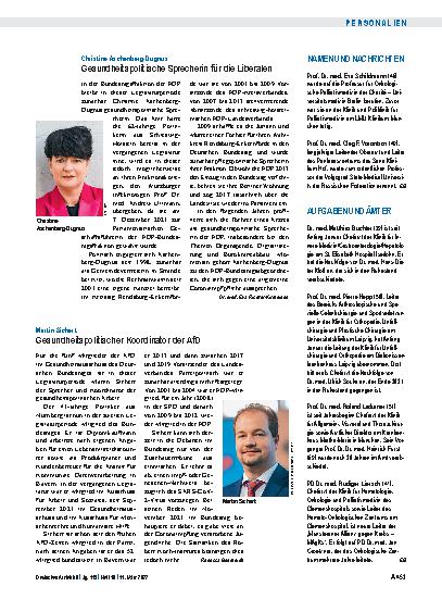 Vorschauseite 1: Namen und Nachrichten