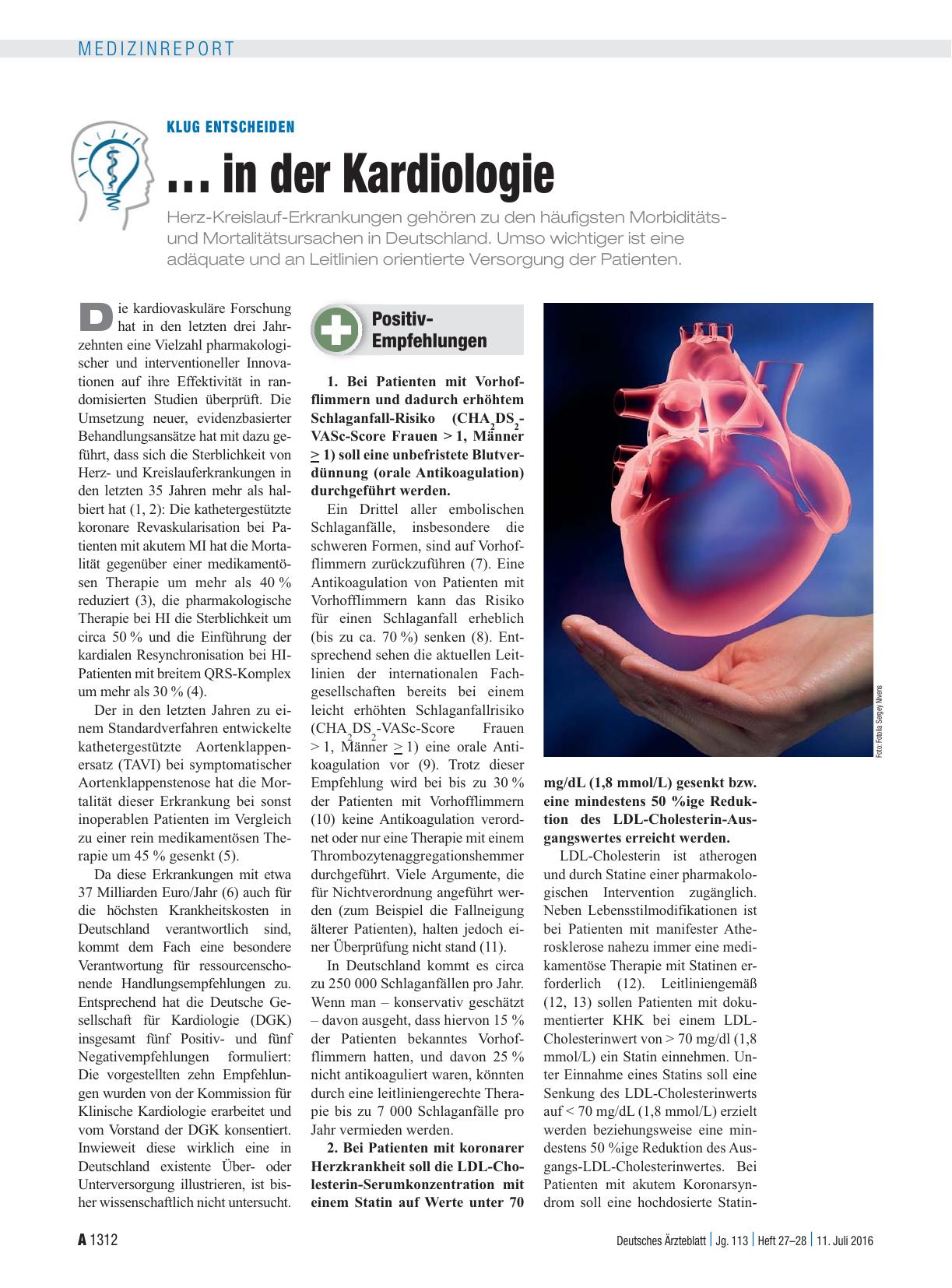Vorschauseite 1: Klug entscheiden: .. . in der Kardiologie