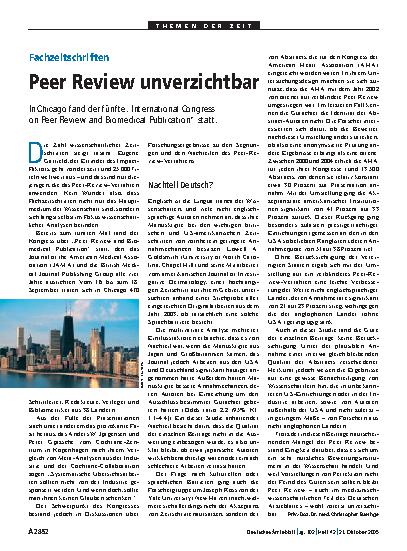 Vorschauseite 1: Fachzeitschriften: Peer Review unverzichtbar