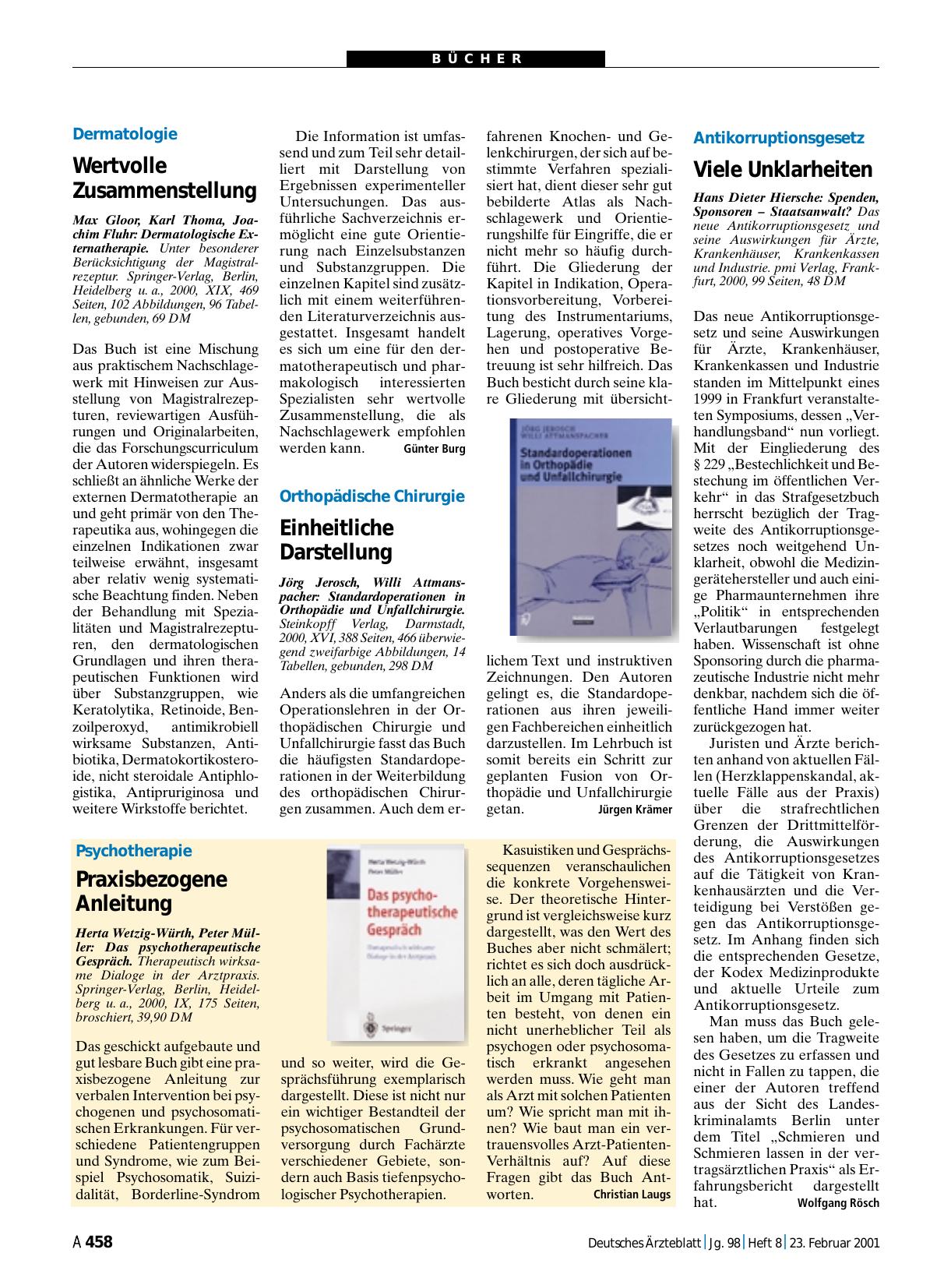 Vorschauseite 1: Dermatologische Externatherapie