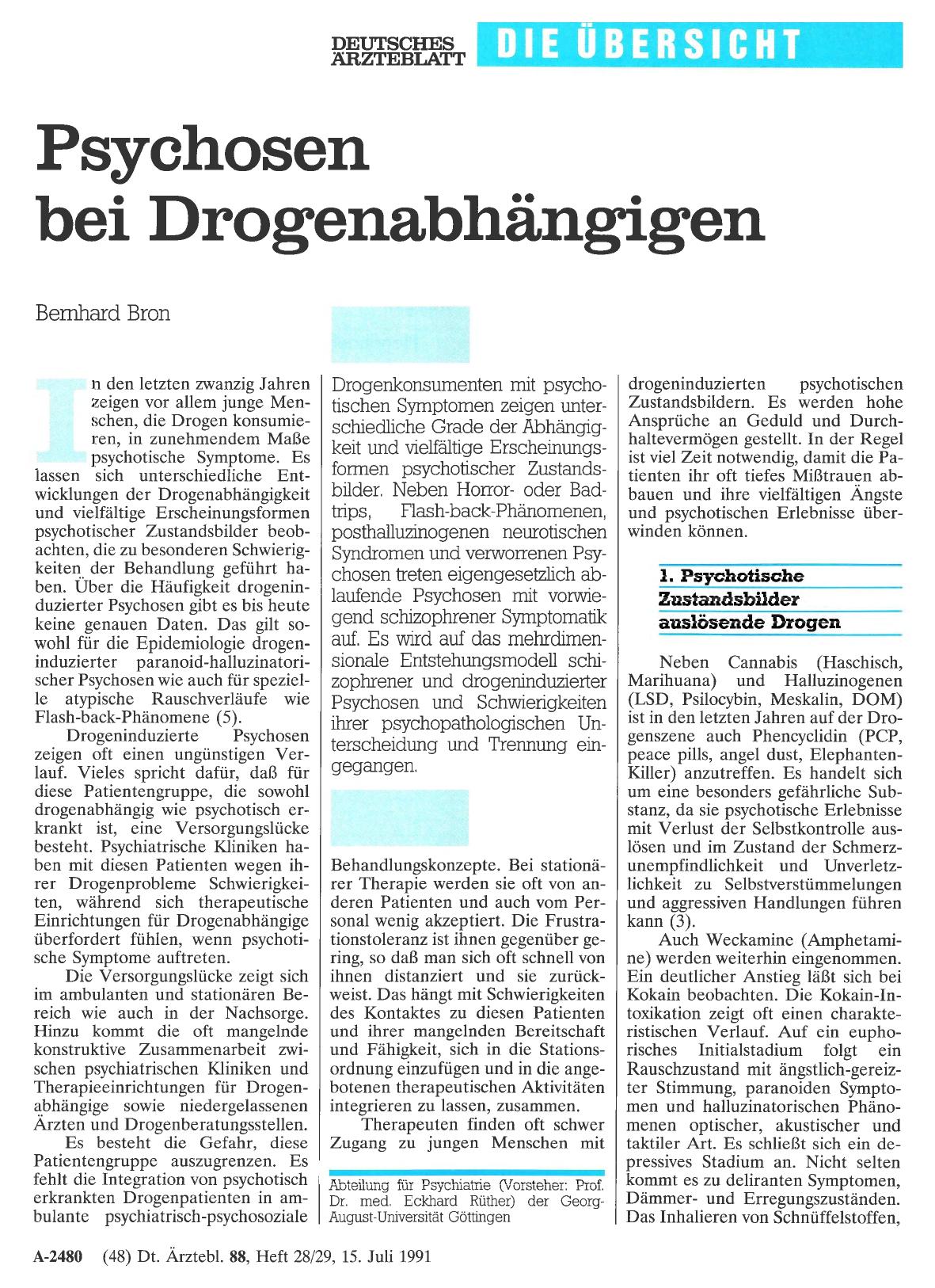 Vorschauseite 1: Psychosen bei Drogenabhängigen