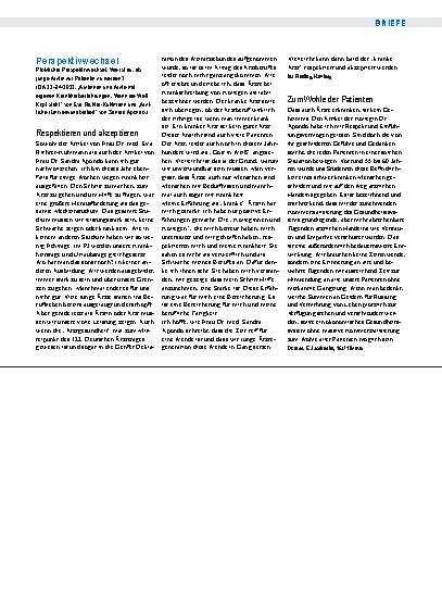 Vorschauseite 1: Perspektivwechsel: Zum Wohle der Patienten