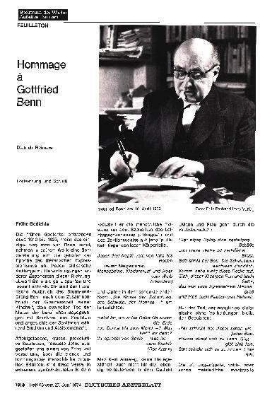 Vorschauseite 1: Hommage à Gottfried Benn