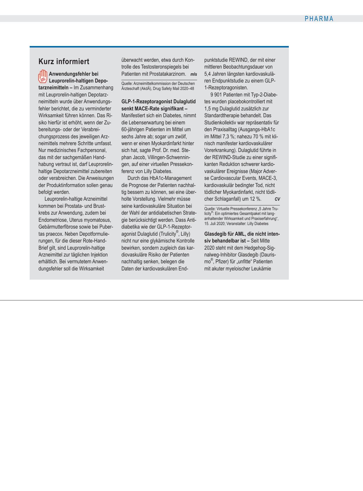 Vorschauseite 1: Kurz informiert