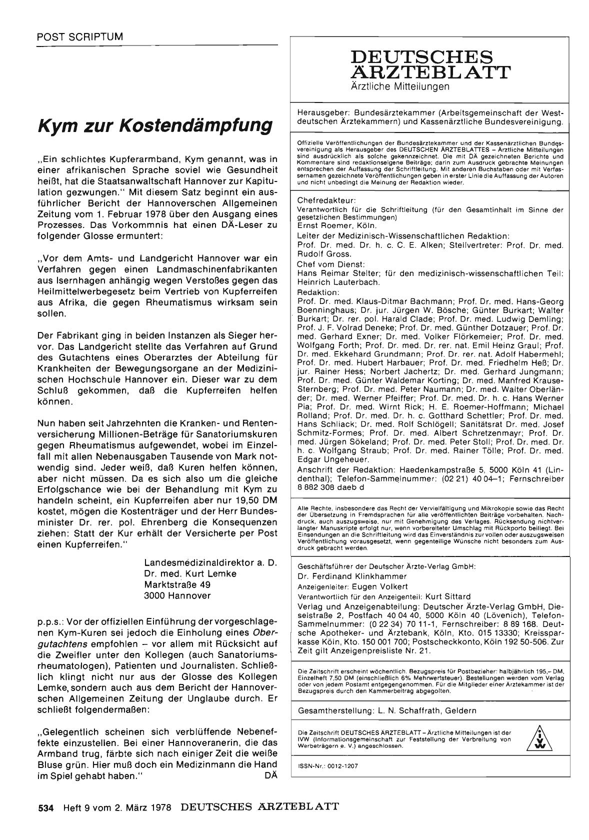 Vorschauseite 1: Kym zur Kostendämpfung