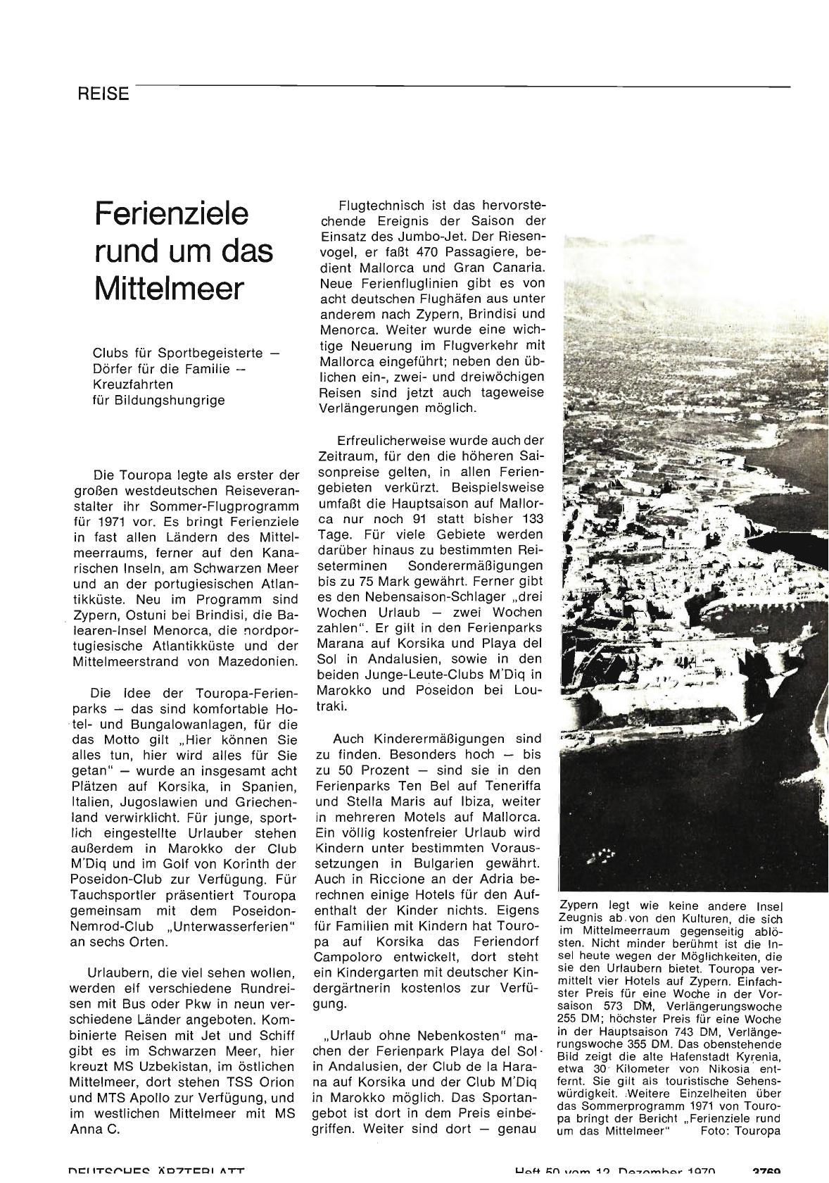 Vorschauseite 1: Ferienziele rund um das Mittelmeer