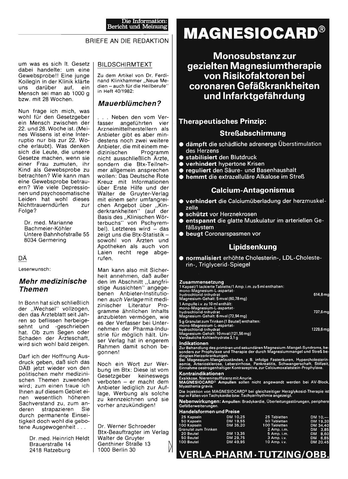 Vorschauseite 1: BILDSCHIRMTEXT: Mauerblümchen?