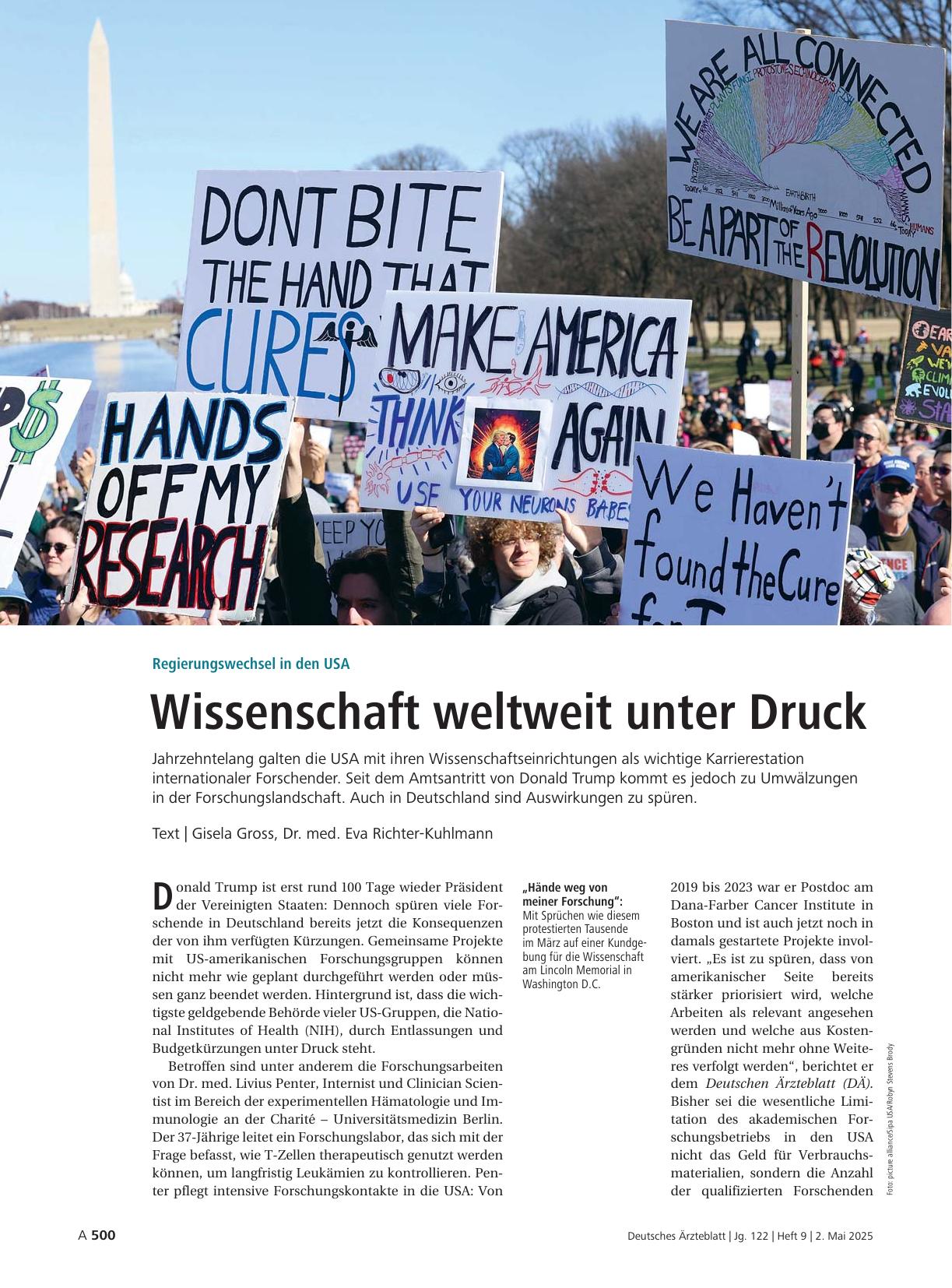 Vorschauseite 1: Regierungswechsel in den USA: Wissenschaft weltweit unter Druck