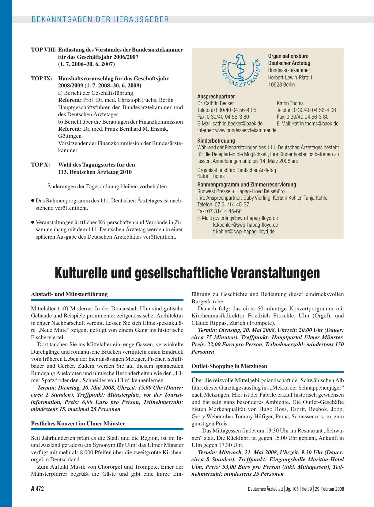 Vorschauseite 1: Kulturelle und gesellschaftliche Veranstaltungen