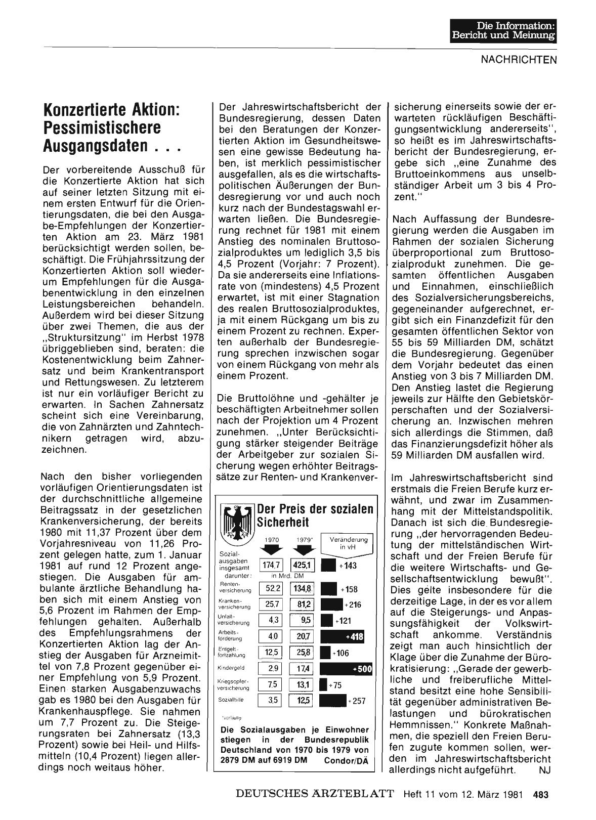 Vorschauseite 1: Konzertierte Aktion: Pessimistischere Ausgangsdaten. ..