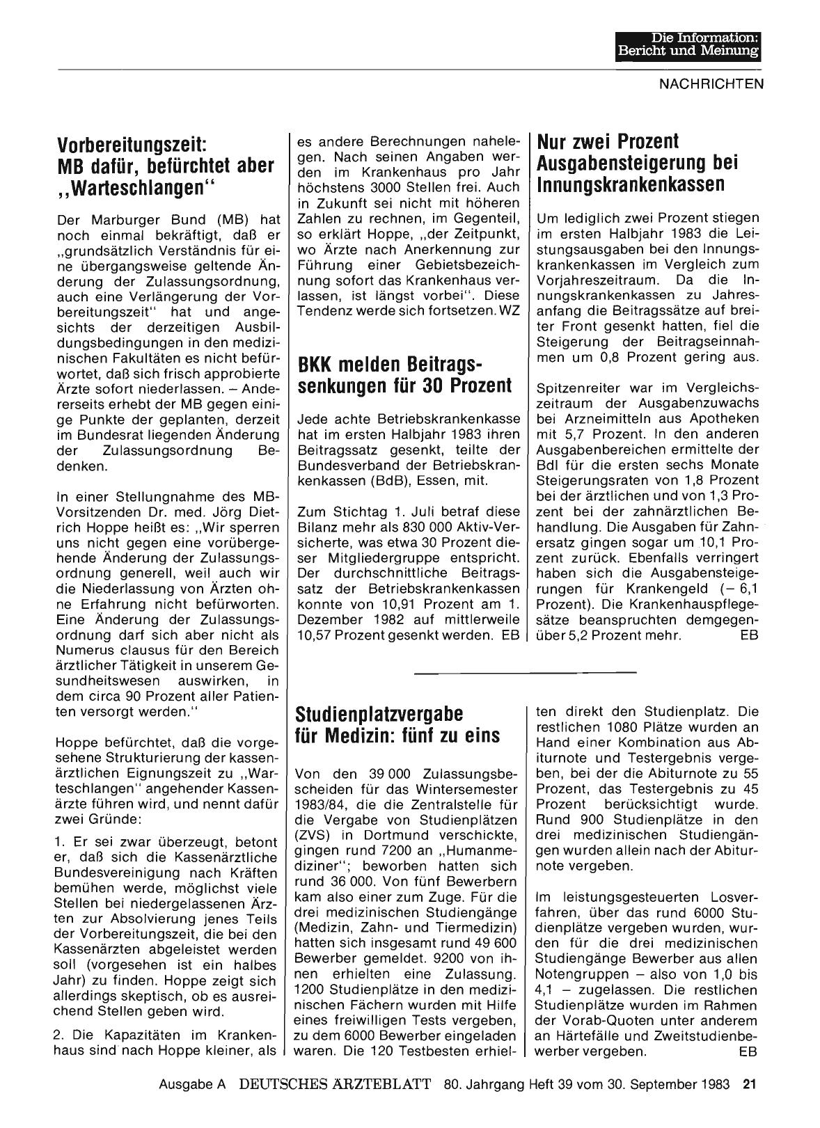 Vorschauseite 1: BKK melden Beitragssenkungen für 30 Prozent