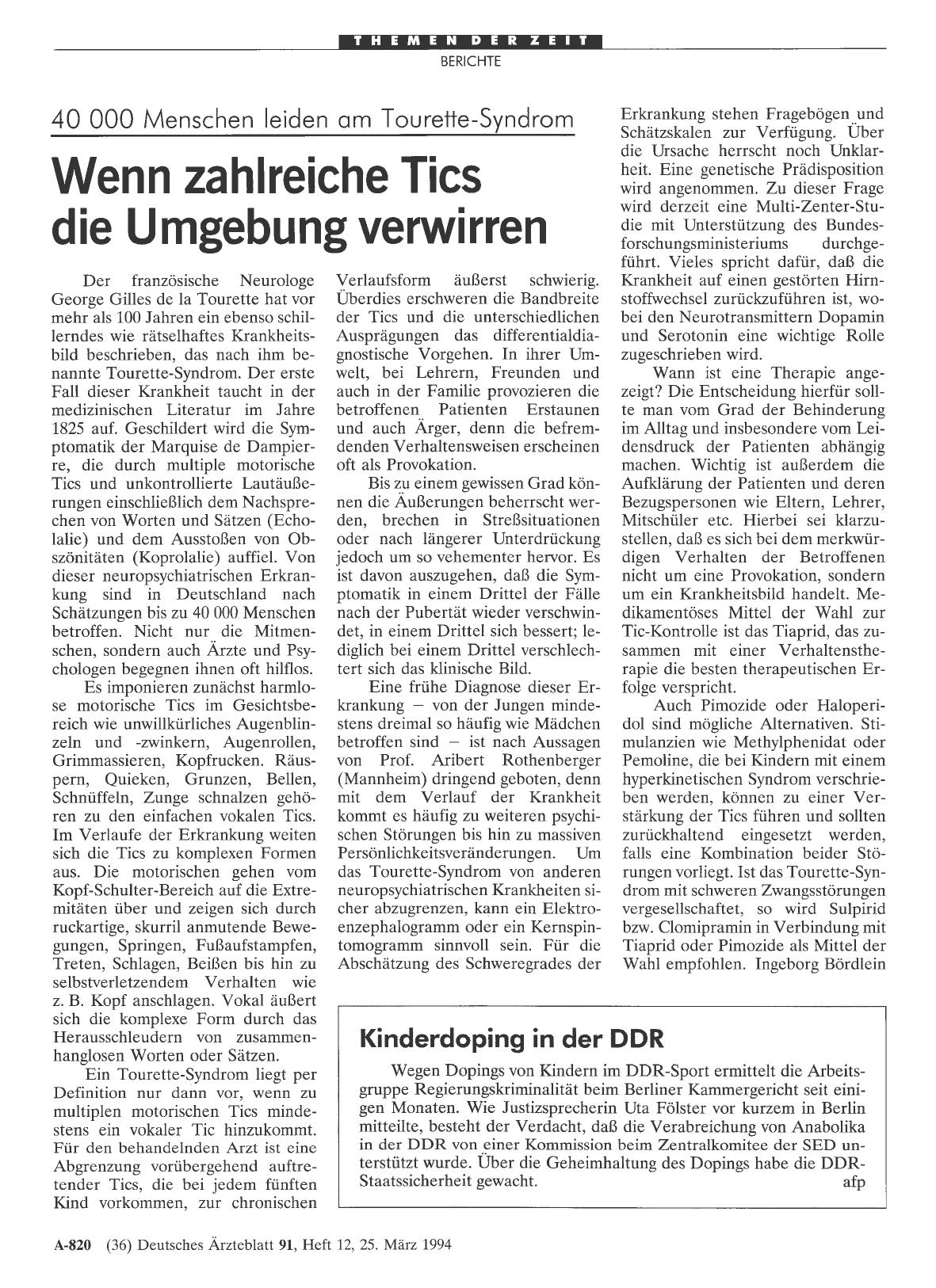 Vorschauseite 1: Wenn zahlreiche Tics die Umgebung verwirren