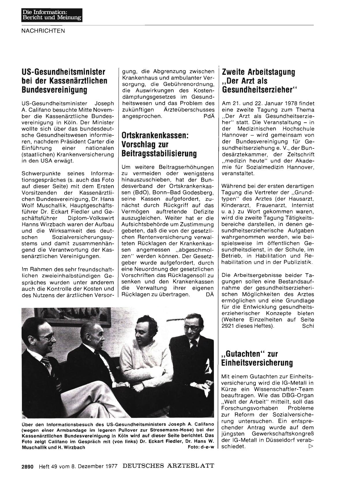Vorschauseite 1: Zweite Arbeitstagung „Der Arzt als Gesundheitserzieher“