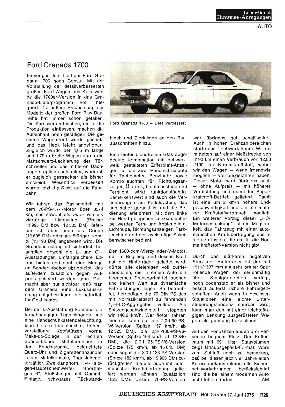 Vorschauseite 1: Ford Granada 1700