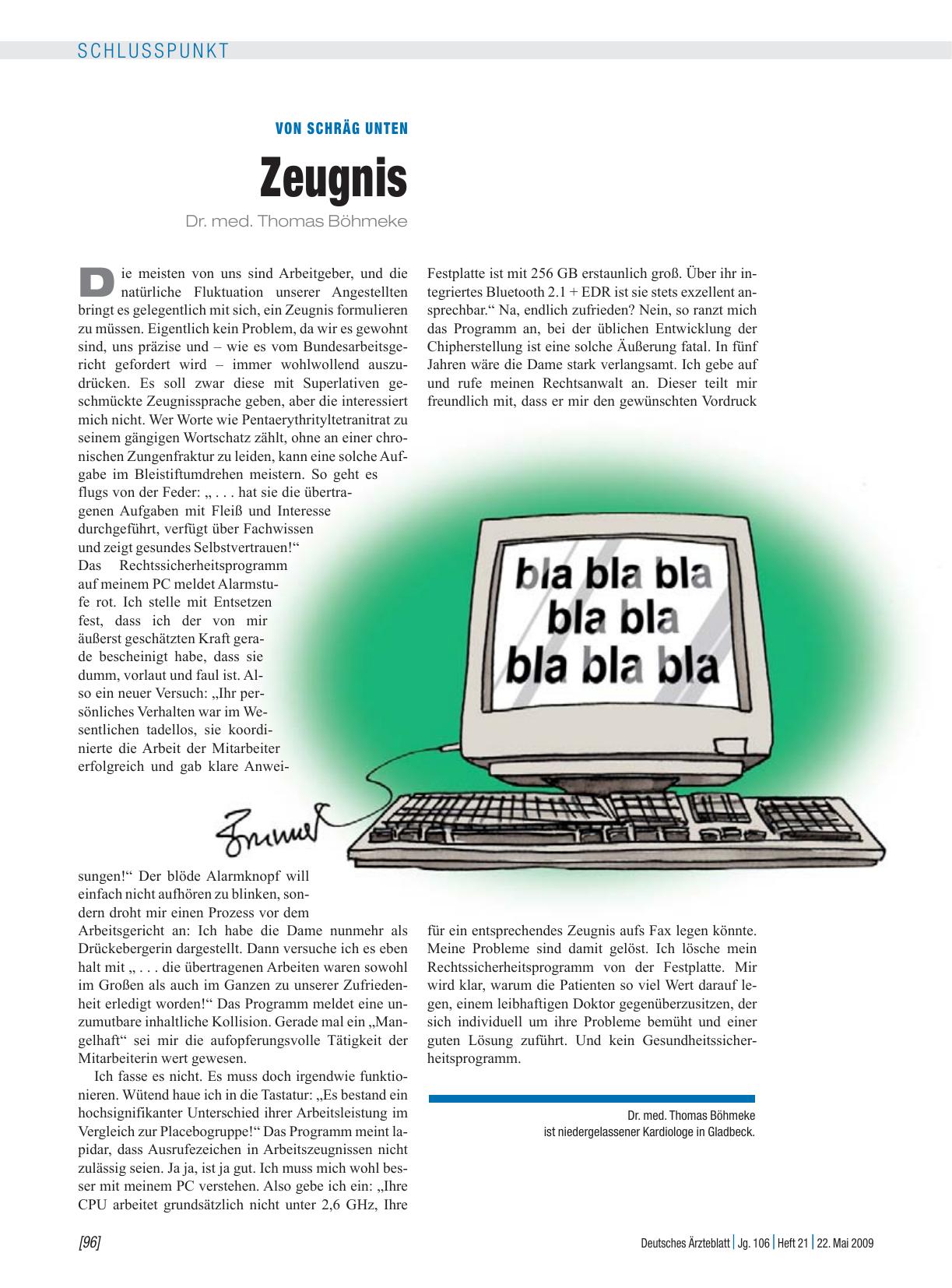 Vorschauseite 1: Von schräg unten: Zeugnis