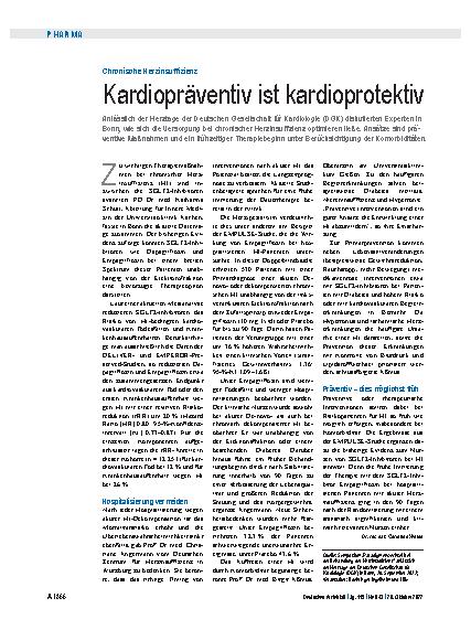Vorschauseite 1: Chronische Herzinsuffizienz: Kardiopräventiv ist kardioprotektiv
