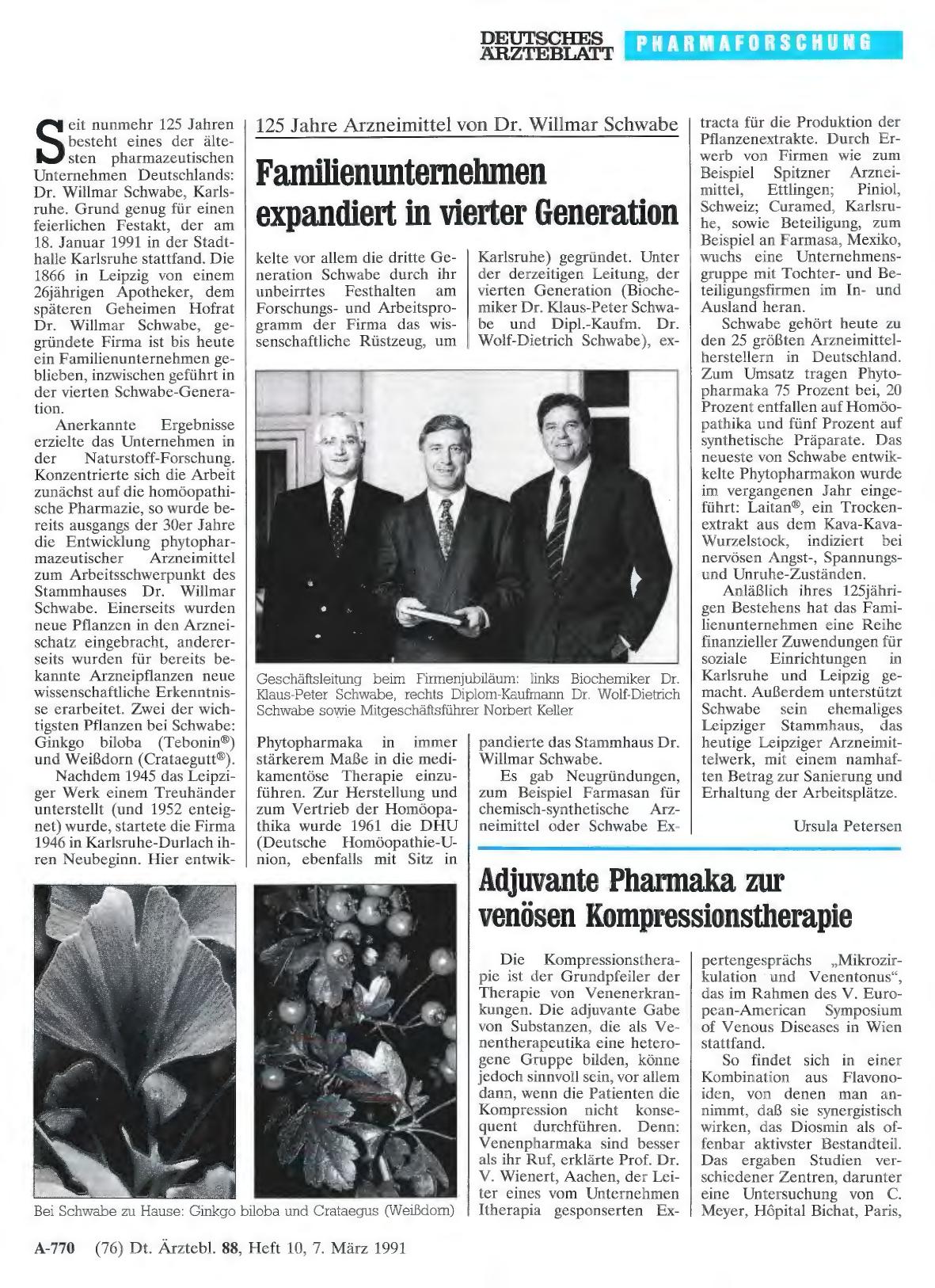 Vorschauseite 1: Adjuvante Pharmaka zur venösen Kompressionstherapie