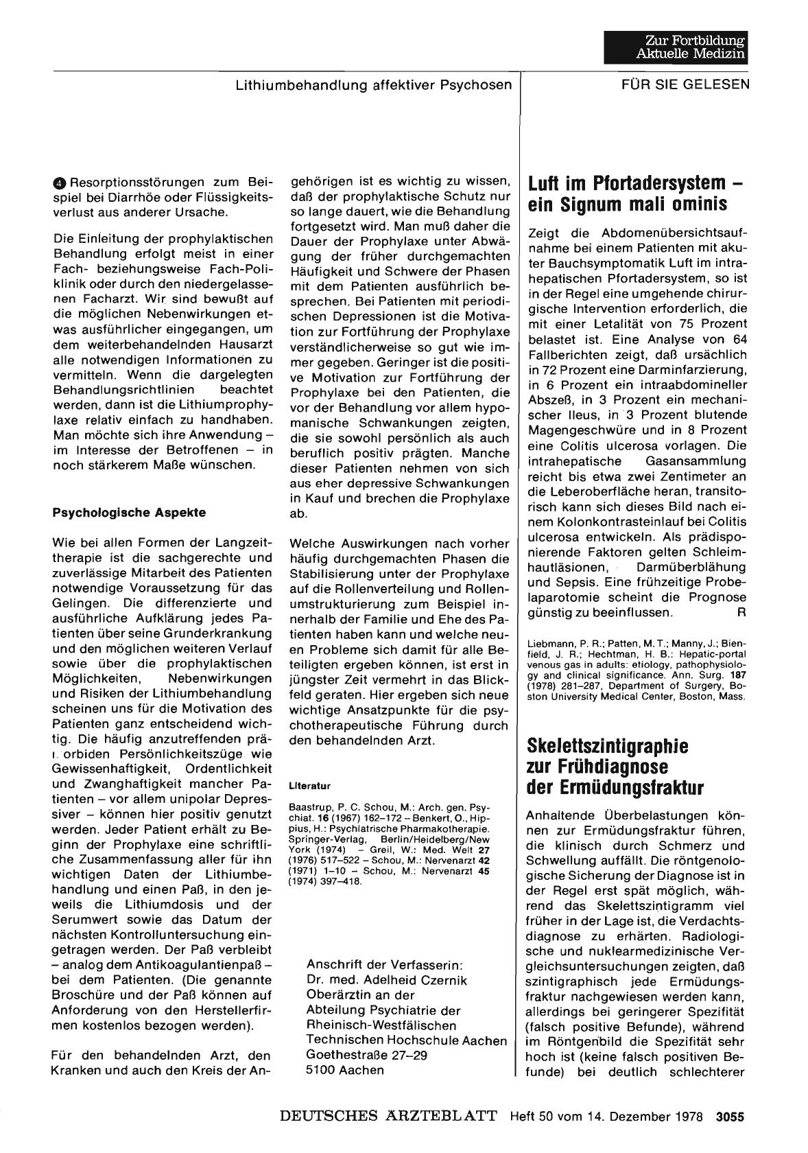 Vorschauseite 1: Luft im Pfortadersystem — ein Signum mali ominis