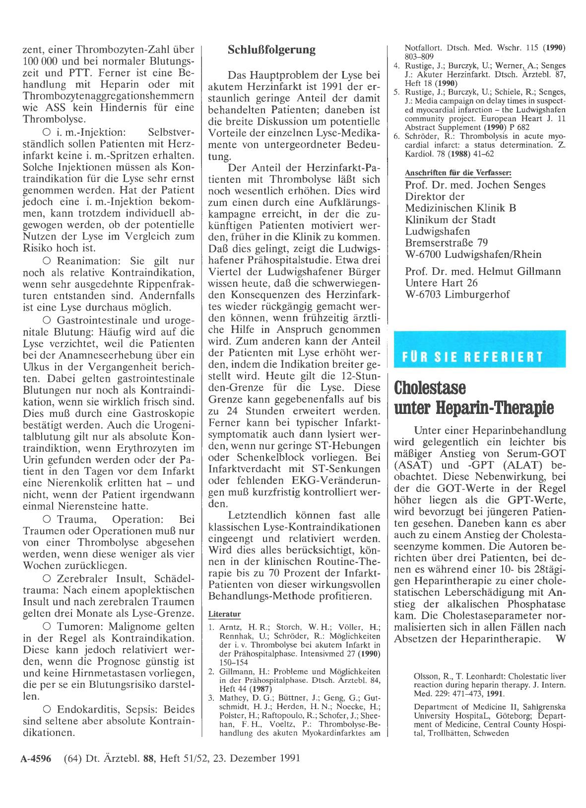 Vorschauseite 1: Cholestase unter Heparin-Therapie