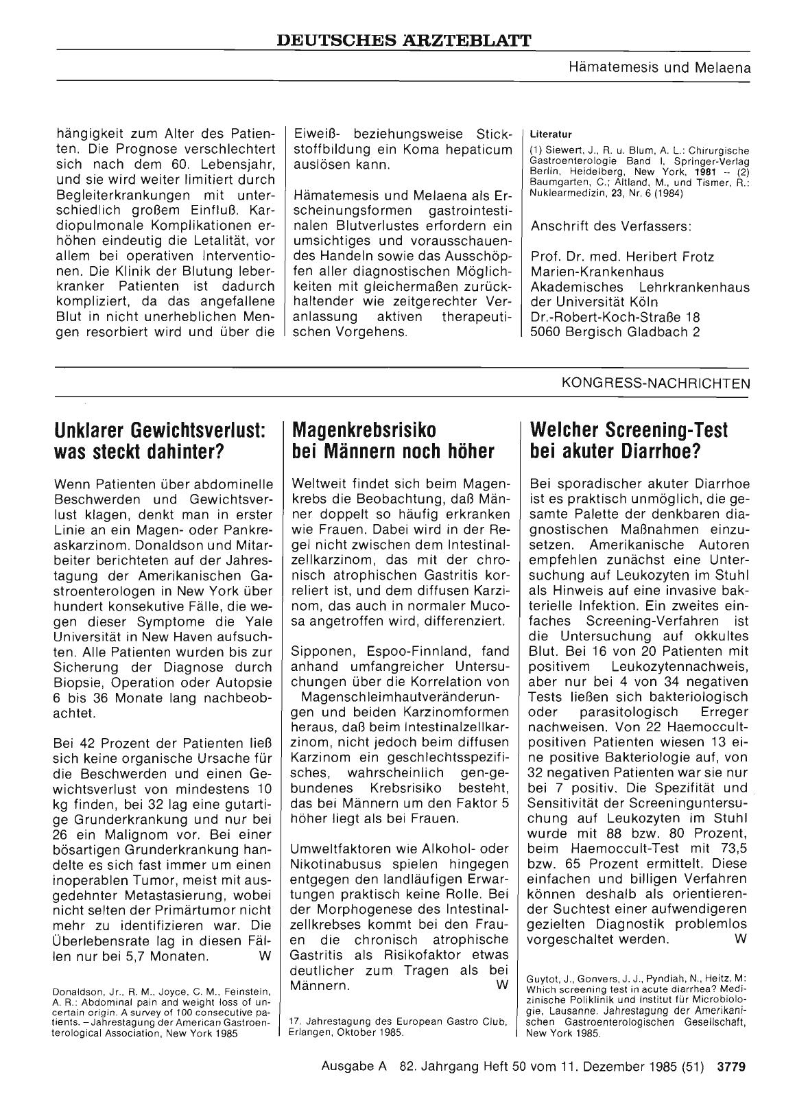 Vorschauseite 1: Magenkrebsrisiko bei Männern noch höher