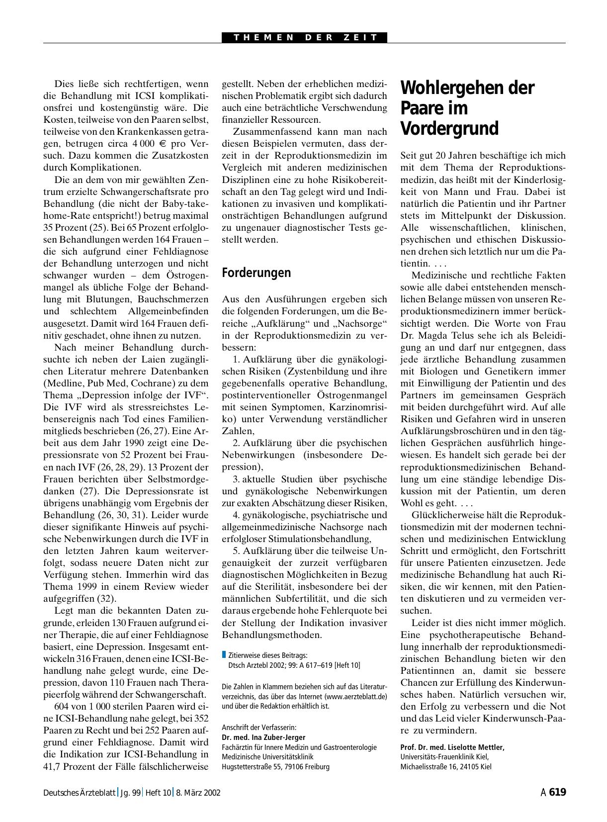 Vorschauseite 1: Reproduktionsmedizin - Zwischen Trauma und Tabu: Wohlergehen der Paare im Vordergrund