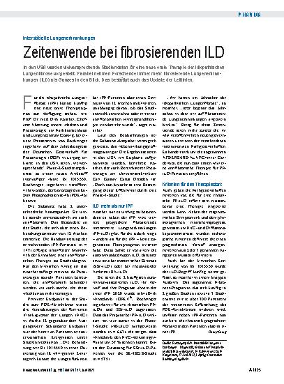 Vorschauseite 1: Interstitielle Lungenerkrankungen: Zeitenwende bei fibrosierenden ILD