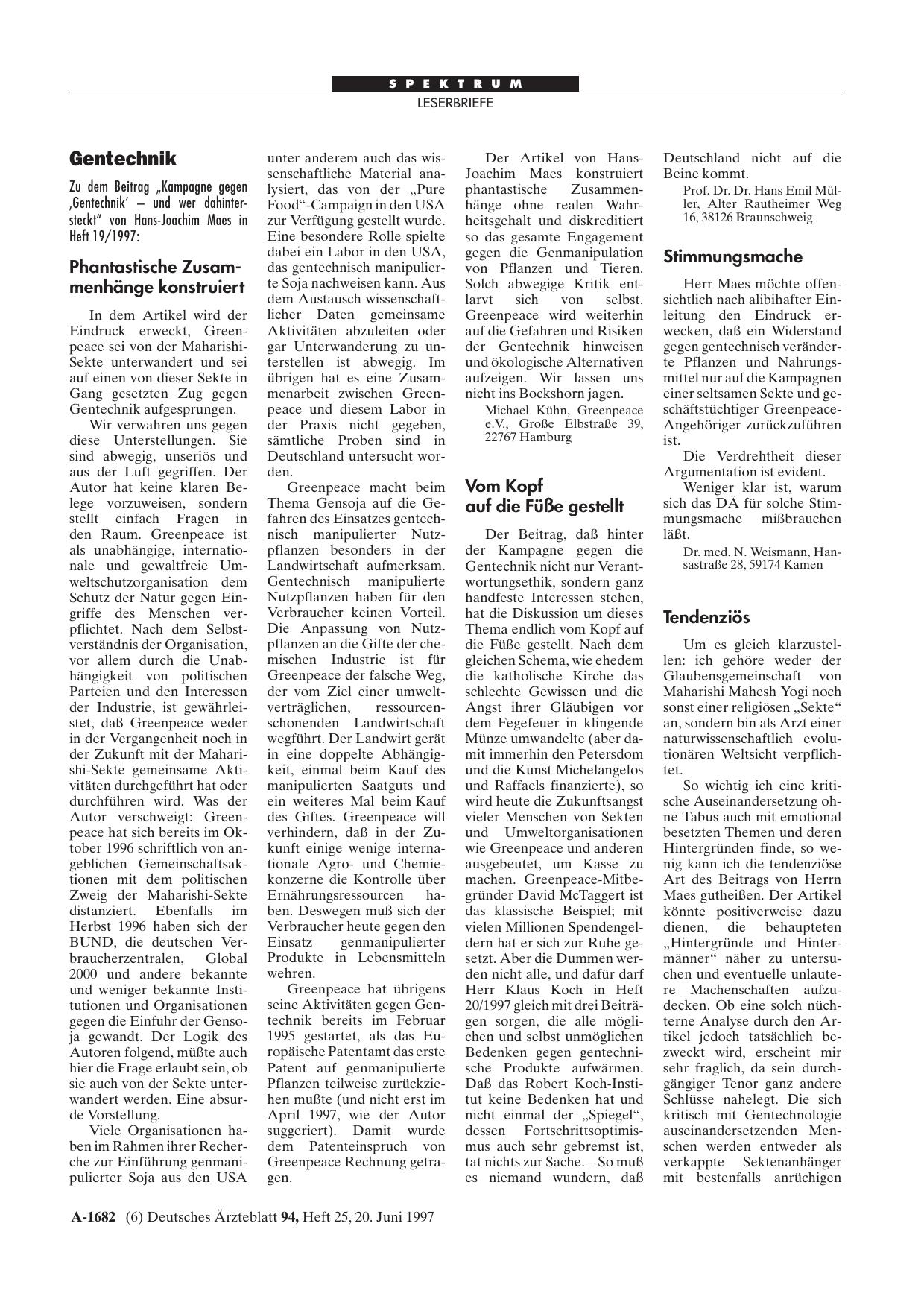 Vorschauseite 1: Gentechnik: Tendenziös