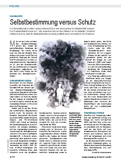 Vorschauseite 1: Suizidbeihilfe: Selbstbestimmung versus Schutz