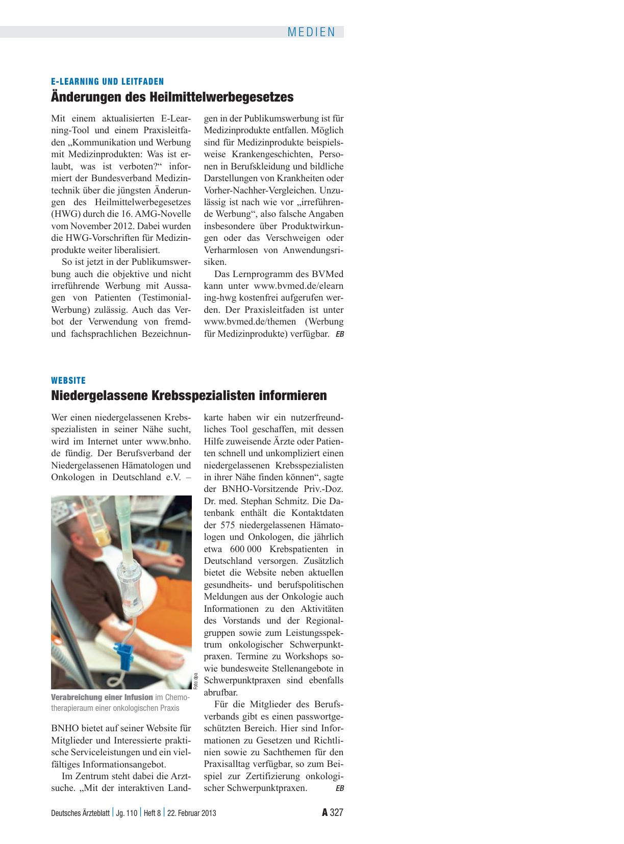 Vorschauseite 1: E-Learning und Leitfaden: Änderungen des Heilmittelwerbegesetzes