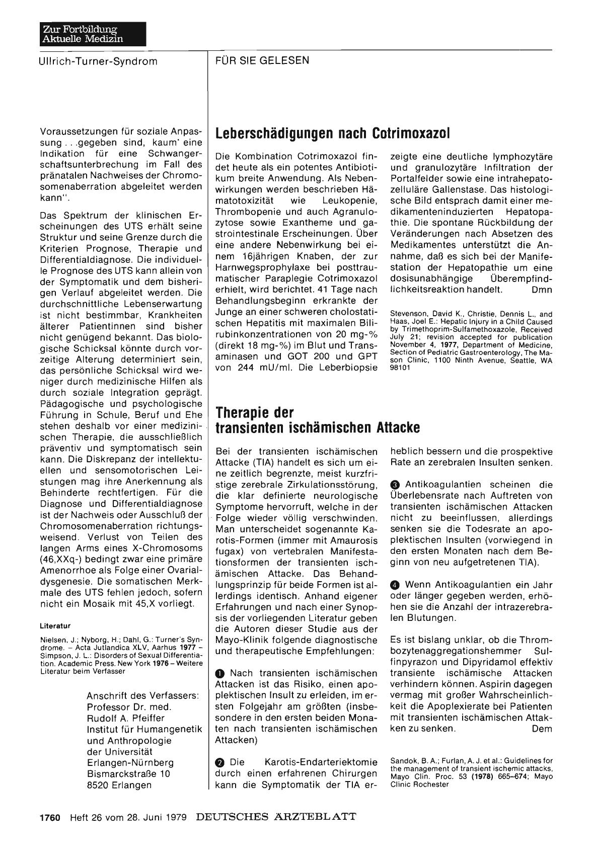 Vorschauseite 1: Leberschädigungen nach Cotrimoxazol