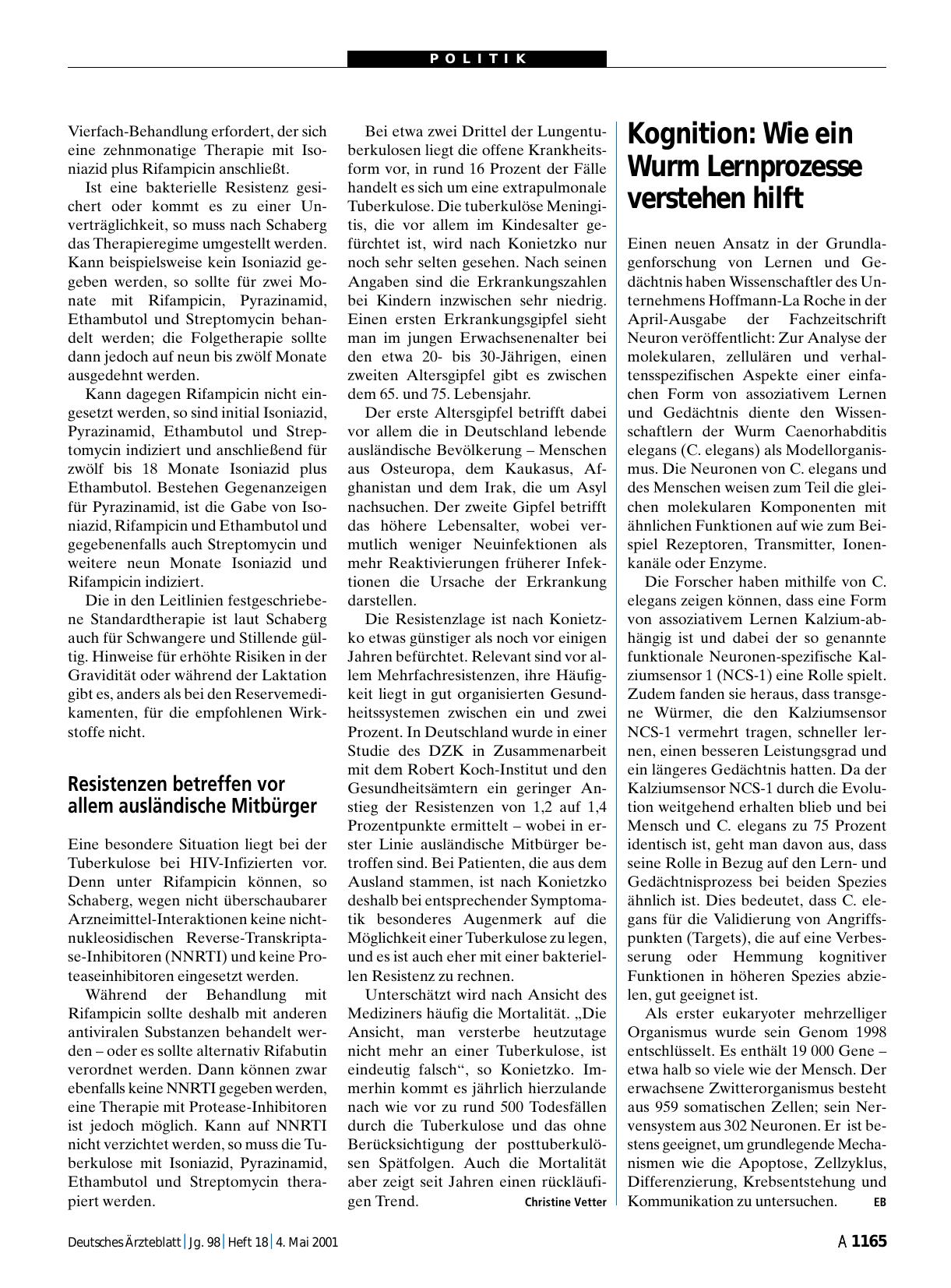 Vorschauseite 1: Kognition: Wie ein Wurm Lernprozesse verstehen hilft