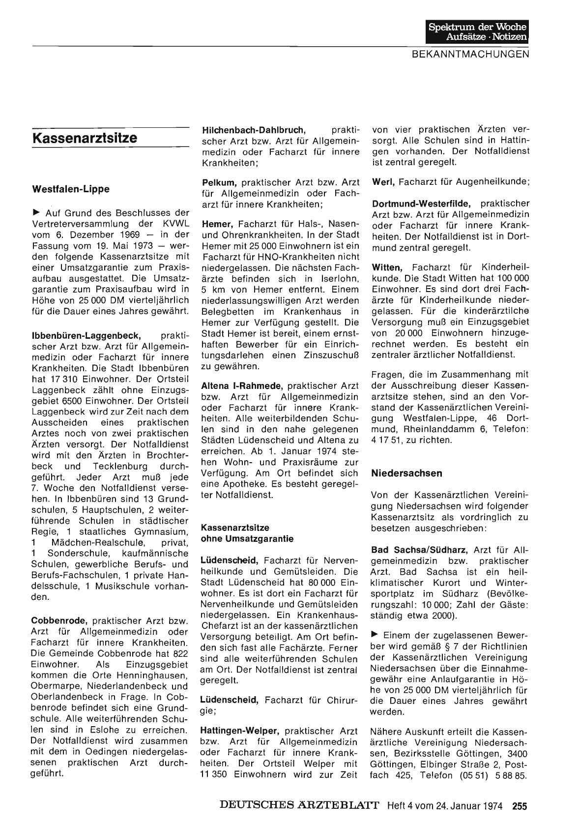 Vorschauseite 1: Kassenarztsitze