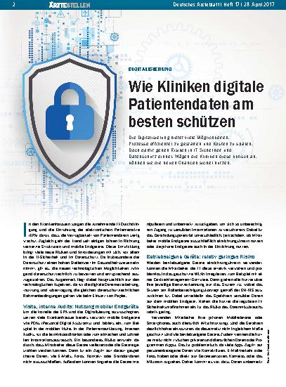 Vorschauseite 1: Digitalisierung: Wie Kliniken digitale Patientendaten am besten schützen