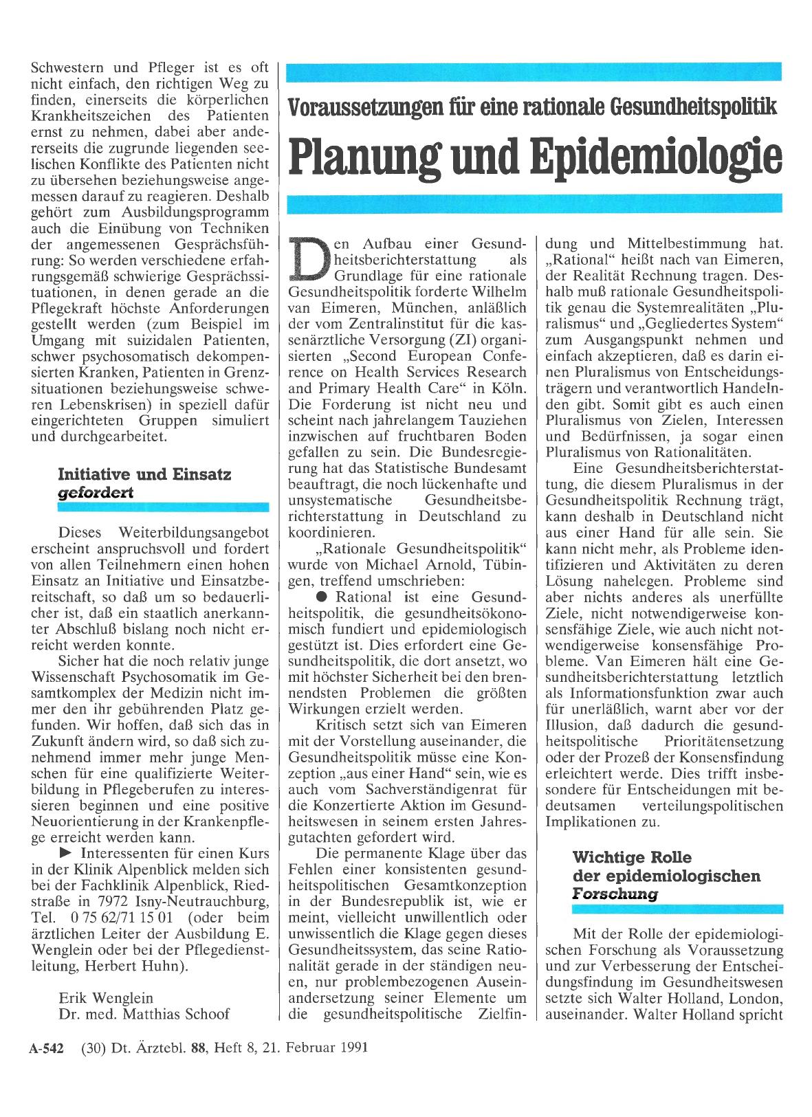 Vorschauseite 1: Voraussetzungen für eine rationale Gesundheitspolitik: Planung und Epidemiologie