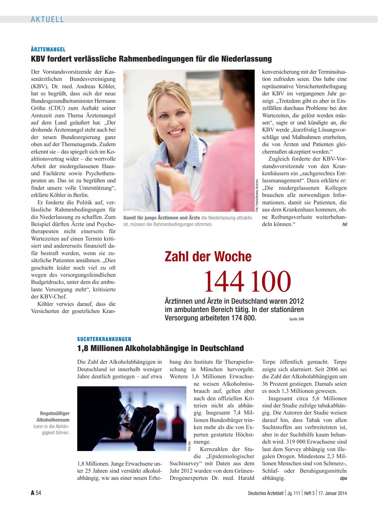 Vorschauseite 1: Suchterkrankungen: 1, 8 Millionen Alkoholabhängige in Deutschland