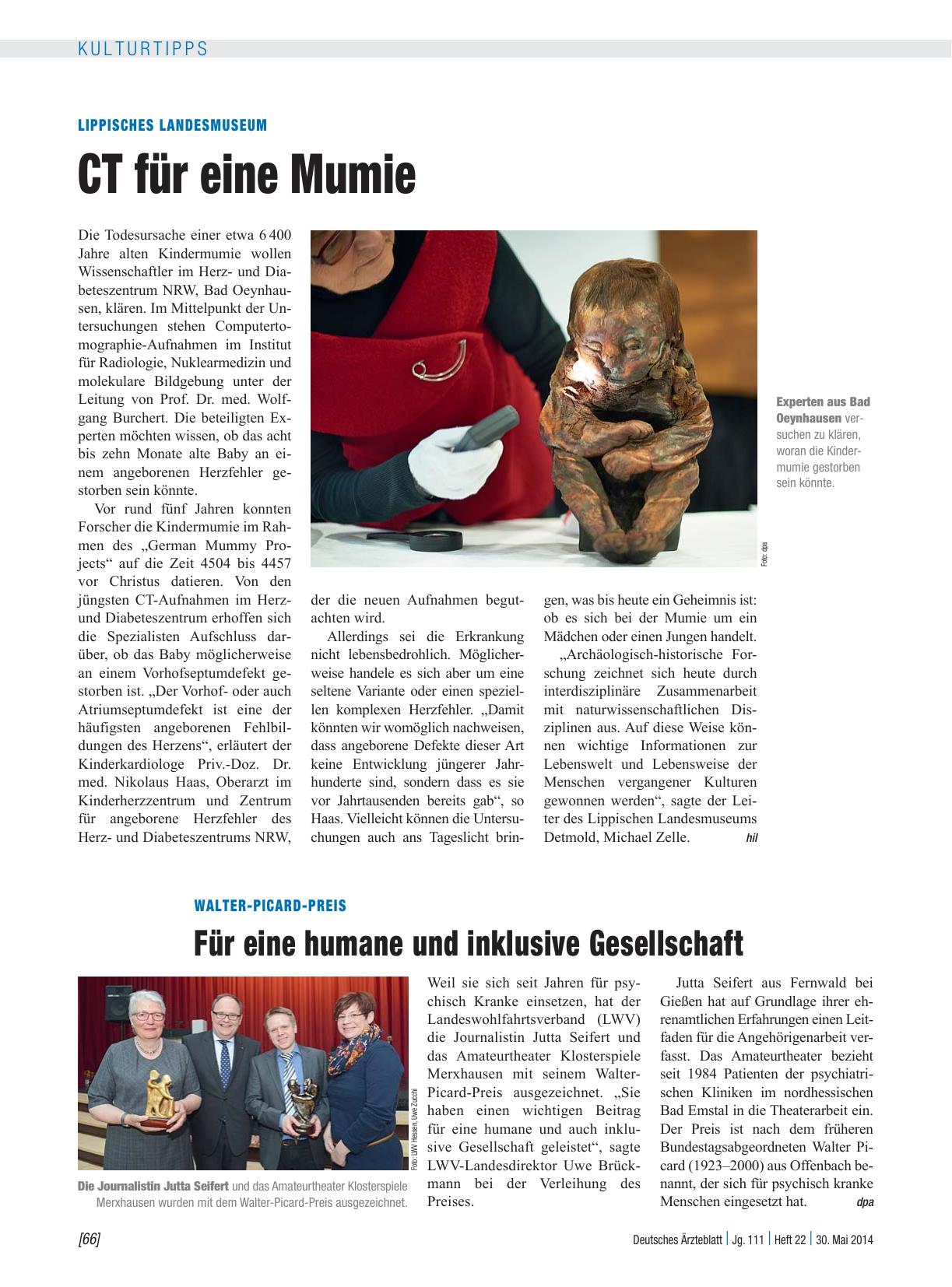 Vorschauseite 1: Walter-Picard-Preis: Für eine humane und inklusive Gesellschaft