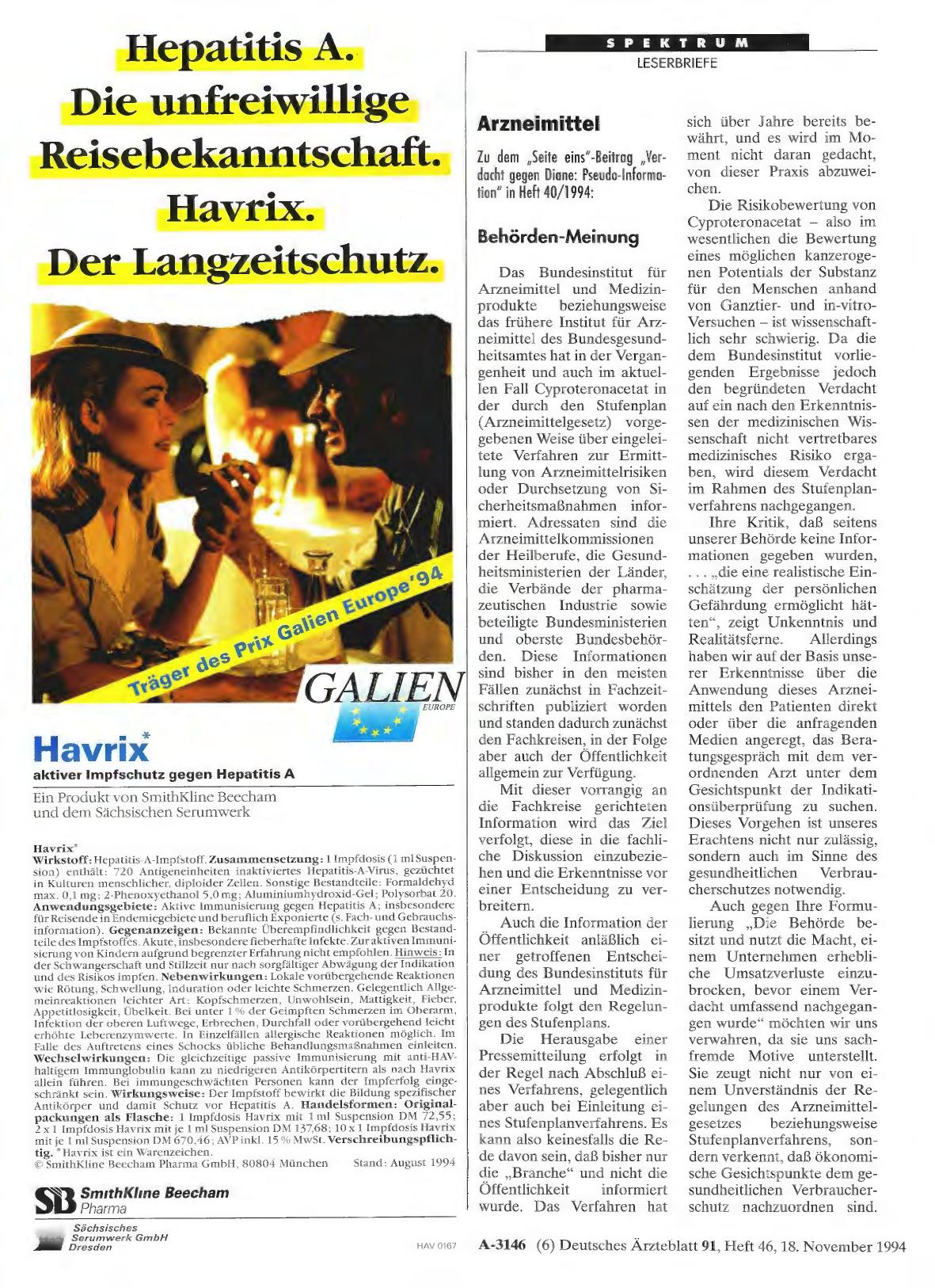 Vorschauseite 1: Arzneimittel: Behörden-Meinung