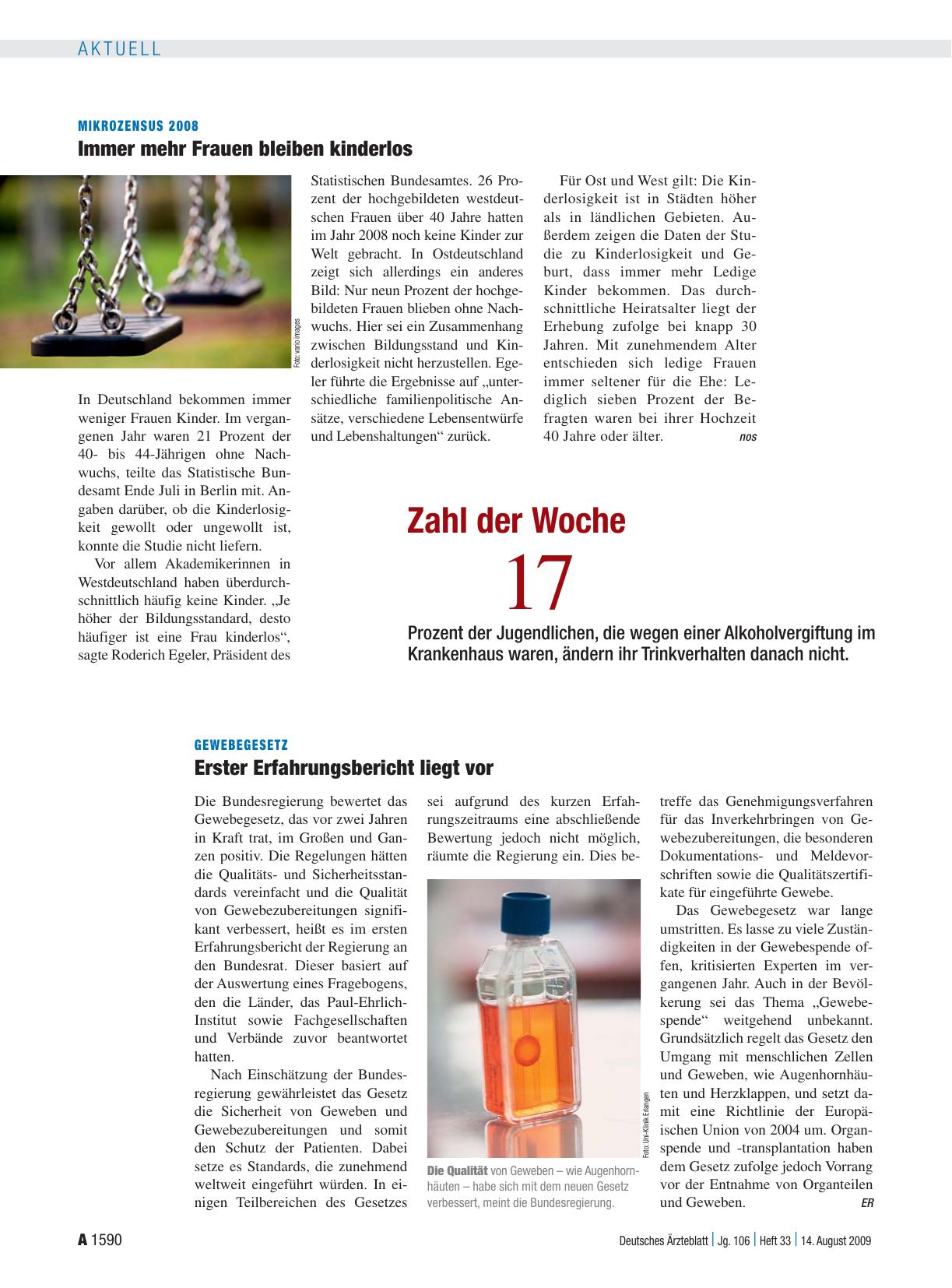 Vorschauseite 1: Mikrozensus 2008: Immer mehr Frauen bleiben kinderlos
