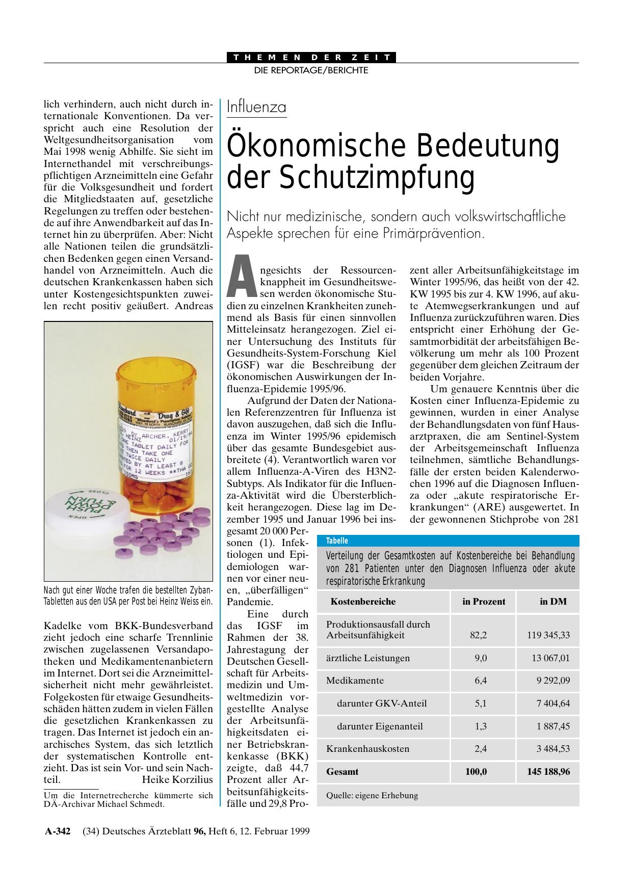Vorschauseite 1: Influenza: Ökonomische Bedeutung der Schutzimpfung