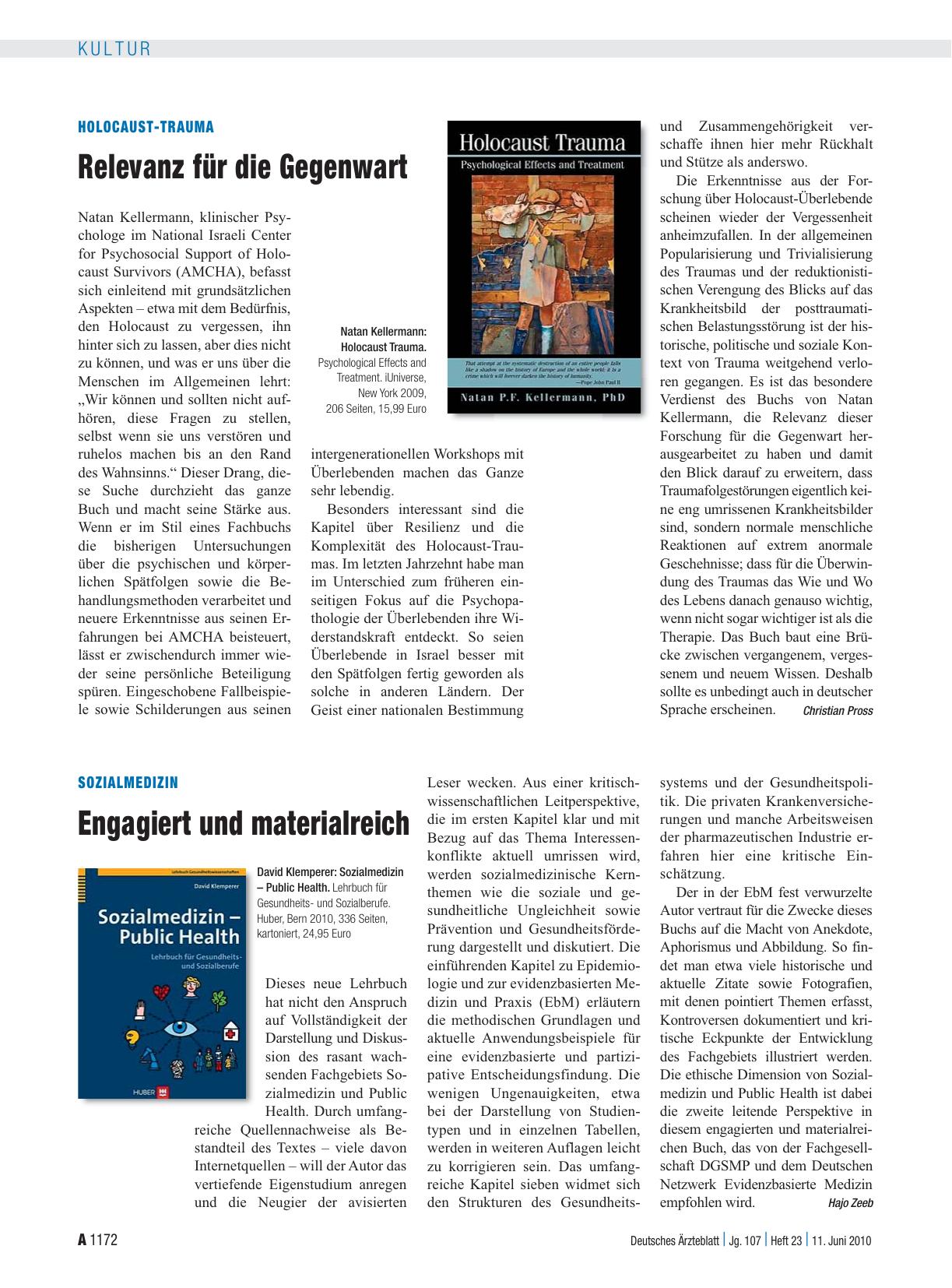 Vorschauseite 1: Sozialmedizin: Engagiert und materialreich