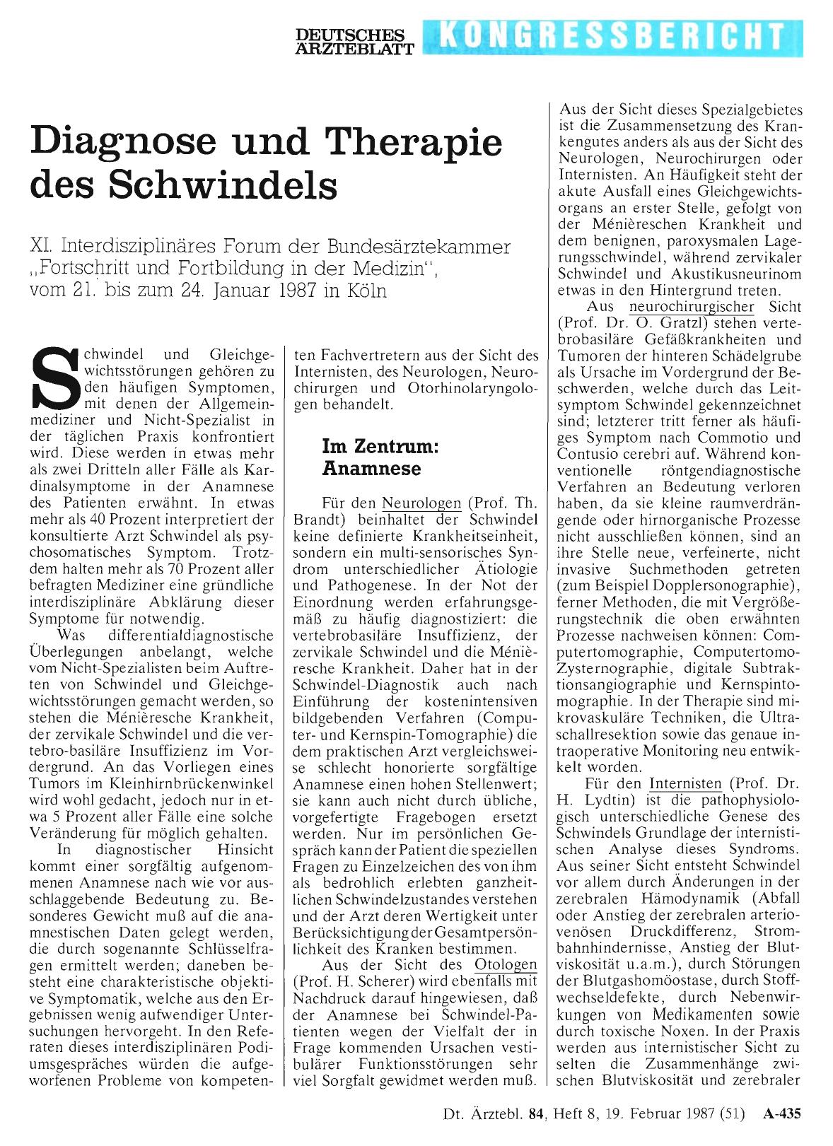 Vorschauseite 1: Diagnose und Therapie des Schwindels