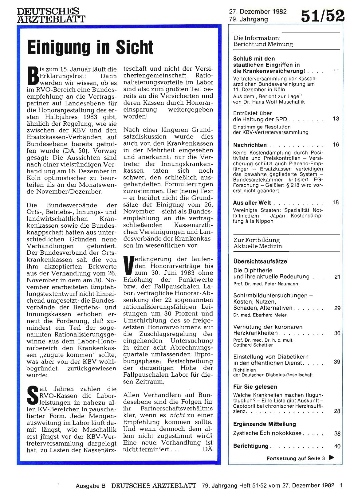 Vorschauseite 1: Einigung in Sicht
