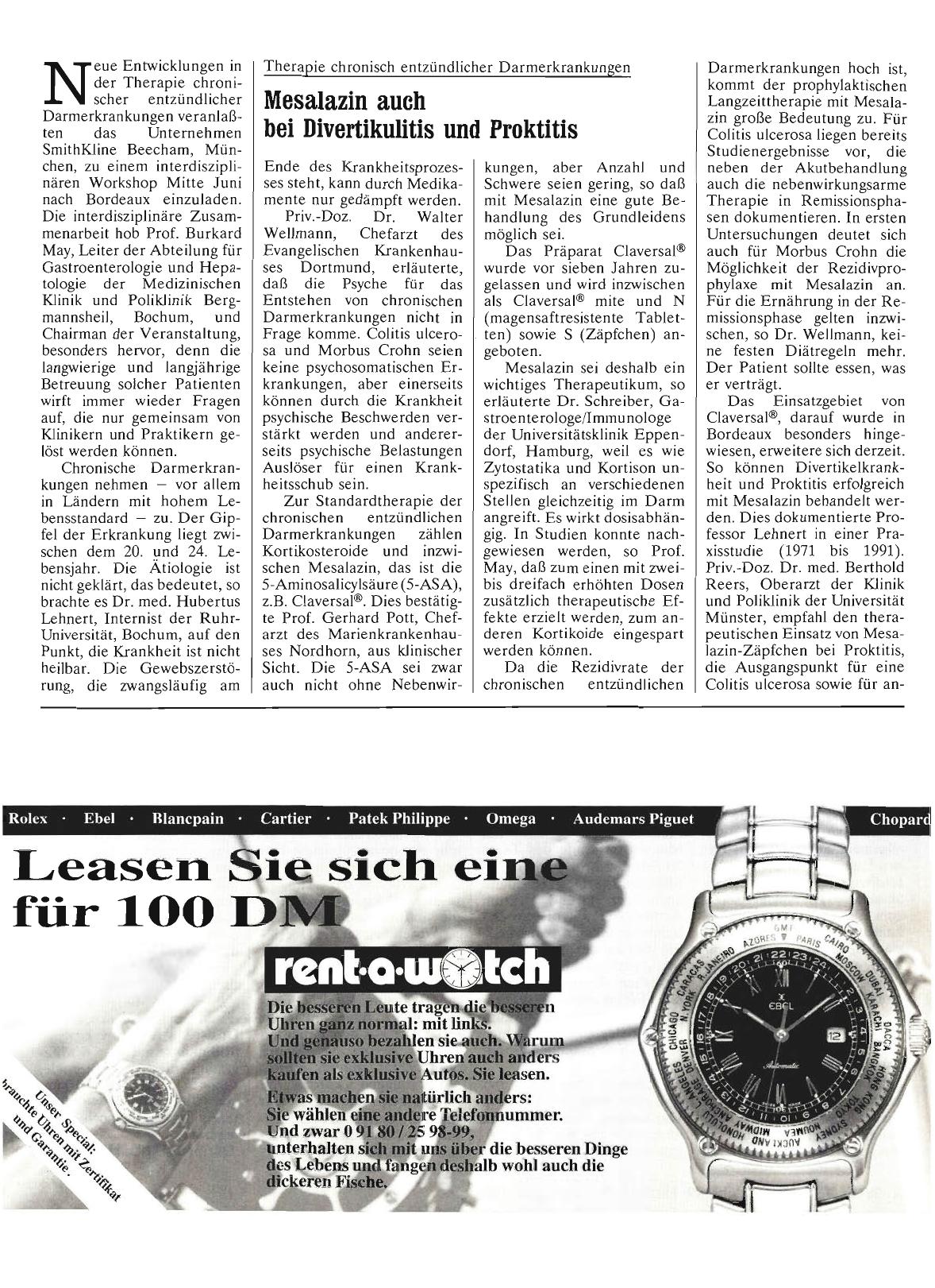 Vorschauseite 1: Therapie chronisch entzündlicher Darmerkrankungen: Mesalazin auch bei Divertikulitis und Proktitis