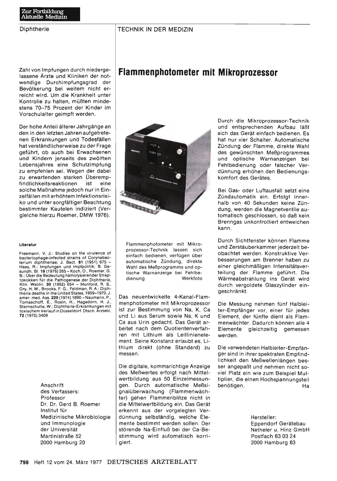 Vorschauseite 1: Flammenphotometer mit Mikroprozessor